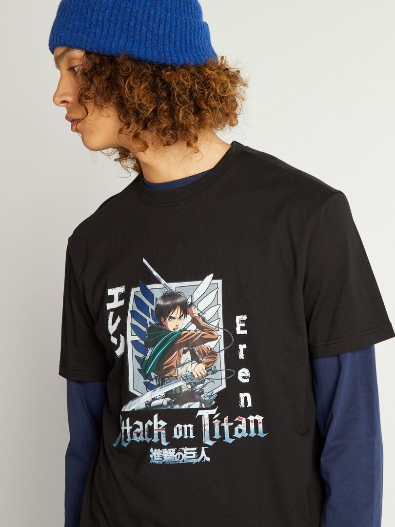 Attack on Titan T-shirt met korte mouwen - ZWART