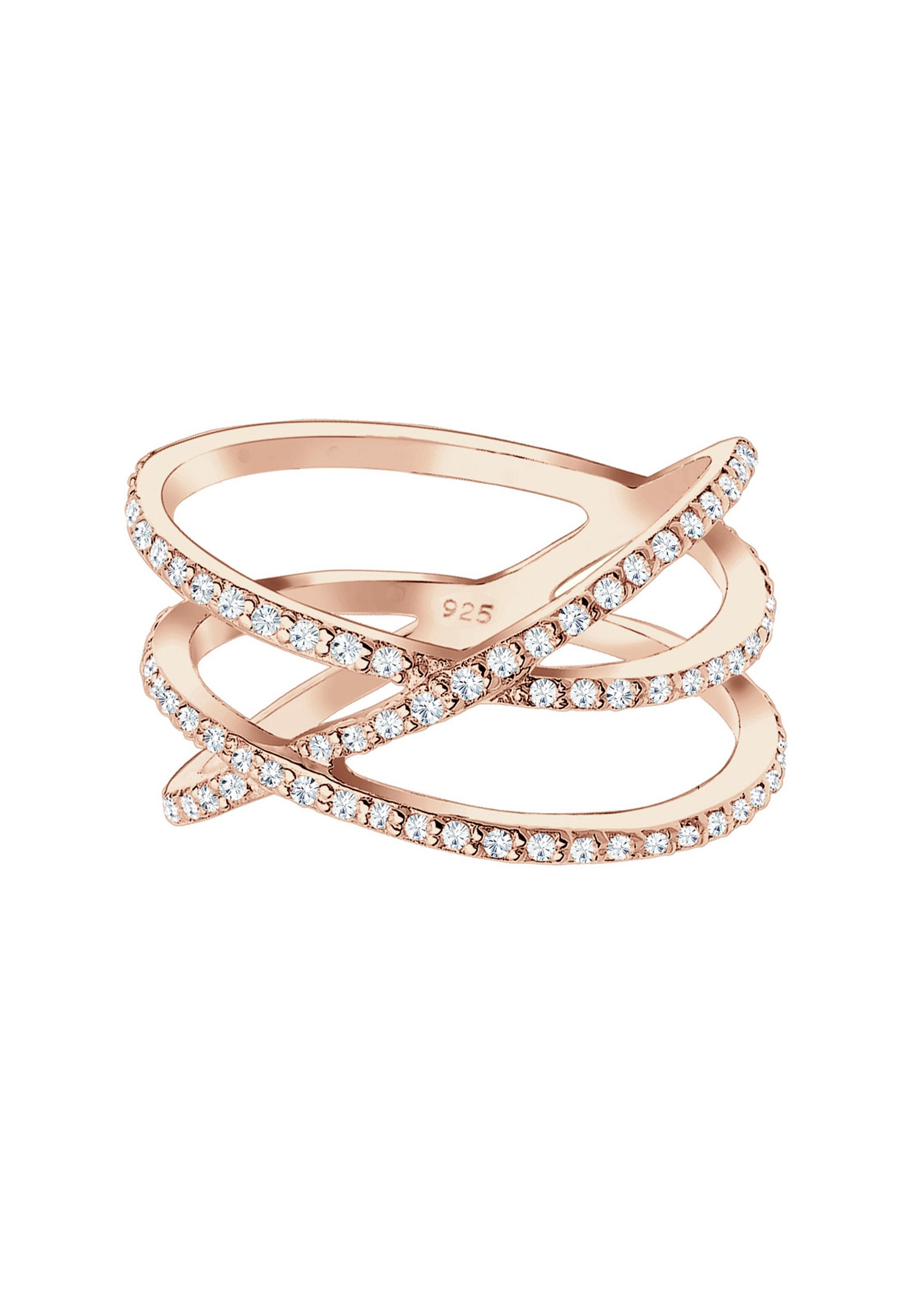 Elli 925 Sterling Silber Zirkonia Wickelring