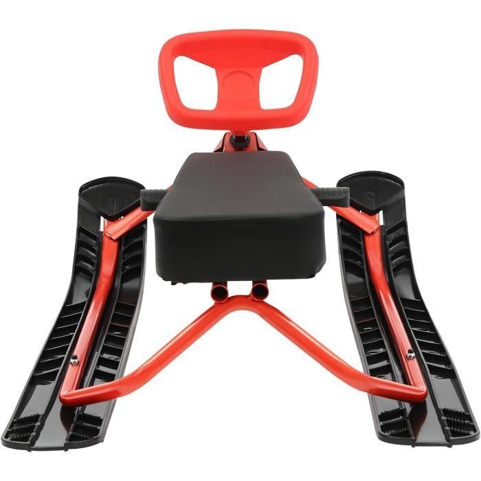 SKIBOB - VELO SKI -  Vélo de ski pour enfants et adultes - avec volant - rouge - 121 x 50 x 45 cm - 5-18 ans