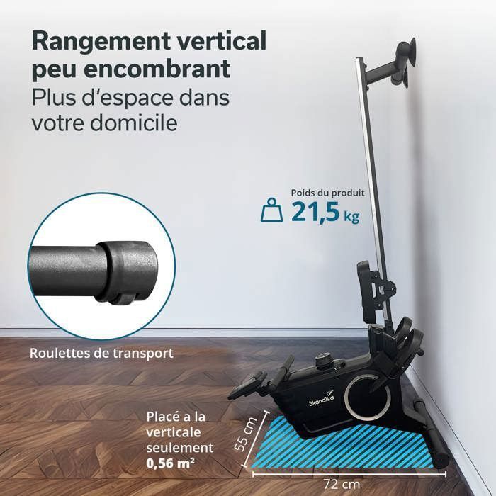 Vogatore magnetico Skandika Oxford Pro Connected - Volano da 5 kg - Portata massima 120 kg - Bluetooth