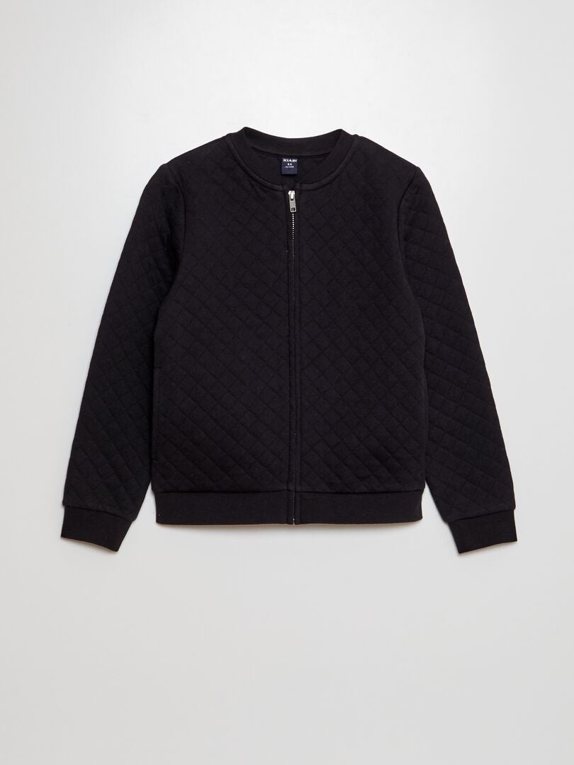 Trui met ritssluiting van jersey - Zwart