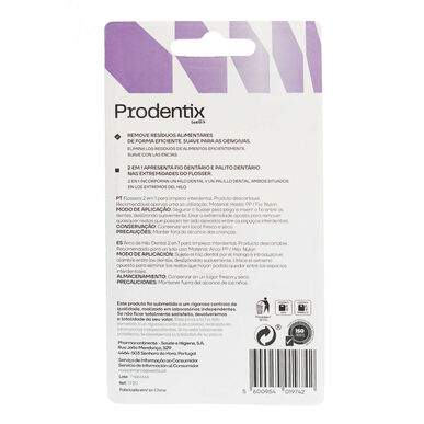Prodentix Wells -hammaslanganpuhdistuslaitteet 2 yhdessä Prodentix-hammasvälilanganpuhdistuslaitteet Hammaslanka ja hammastikku 20 kpl 20 kpl