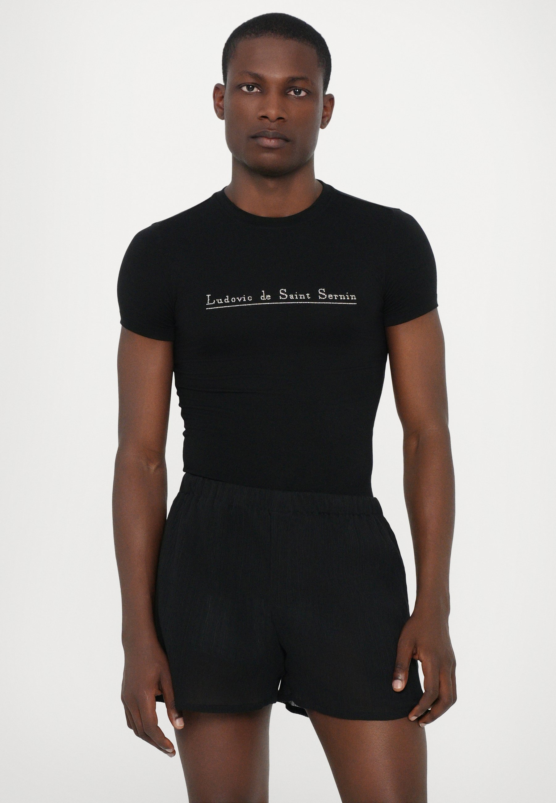 T-shirt Ludovic de Saint Sernin SIMPLE SHORT SLEEVES STUD LOGO UNISEX - Stampa - nera