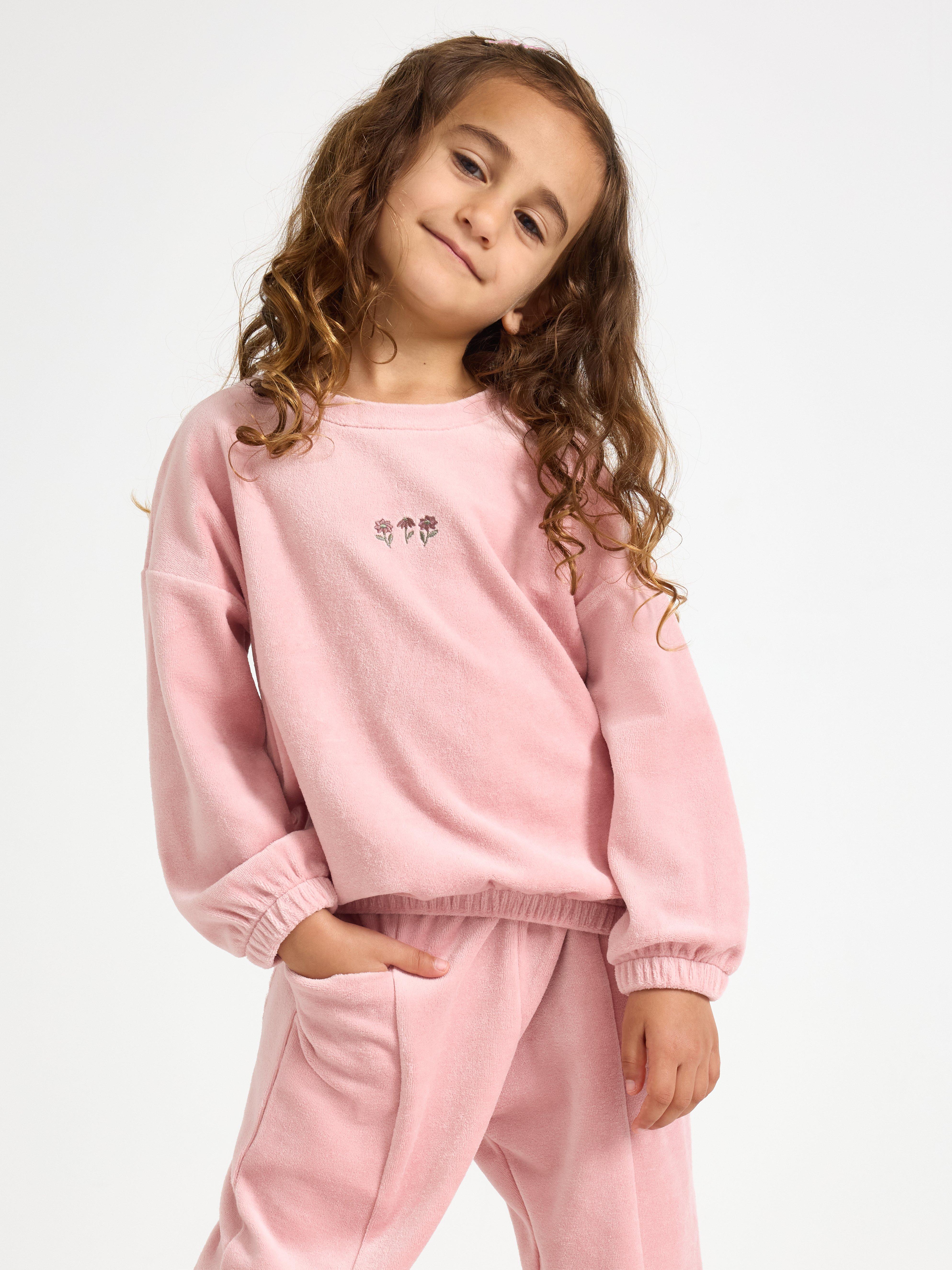 Camiseta extragrande de terciopelo rosa empolvado