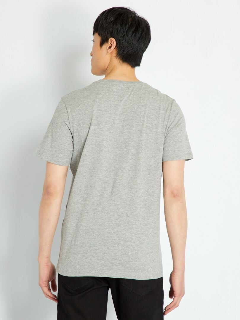 Camiseta de algodão estampada 'Holidaze' - Cinza