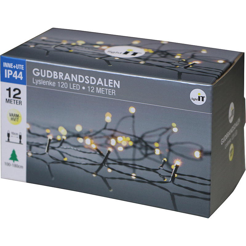 Hjemmelyslenker 120 LED varm hvit, Gudbrandsdalen