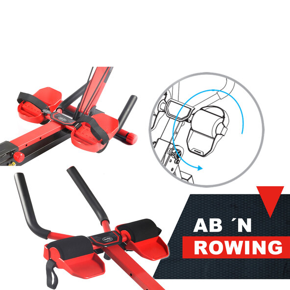 Dispozitiv de antrenament multifuncțional AB Rowing cu benzi elastice