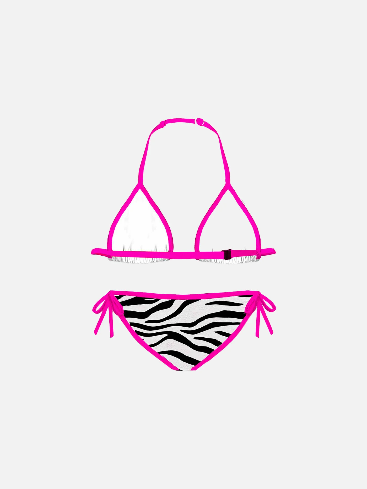 Bikini triangle imprimé zèbre pour filles
