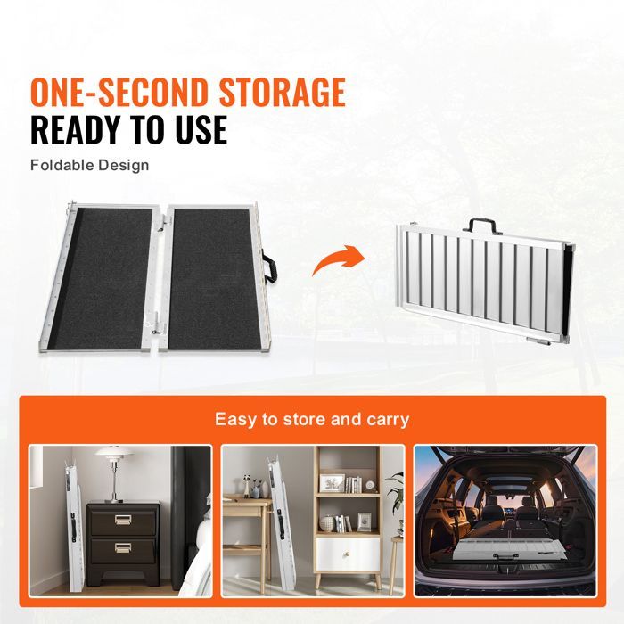 Rampa portátil para silla de ruedas - DUOKU - 2 patas - Aluminio - 363 kg - Plegable