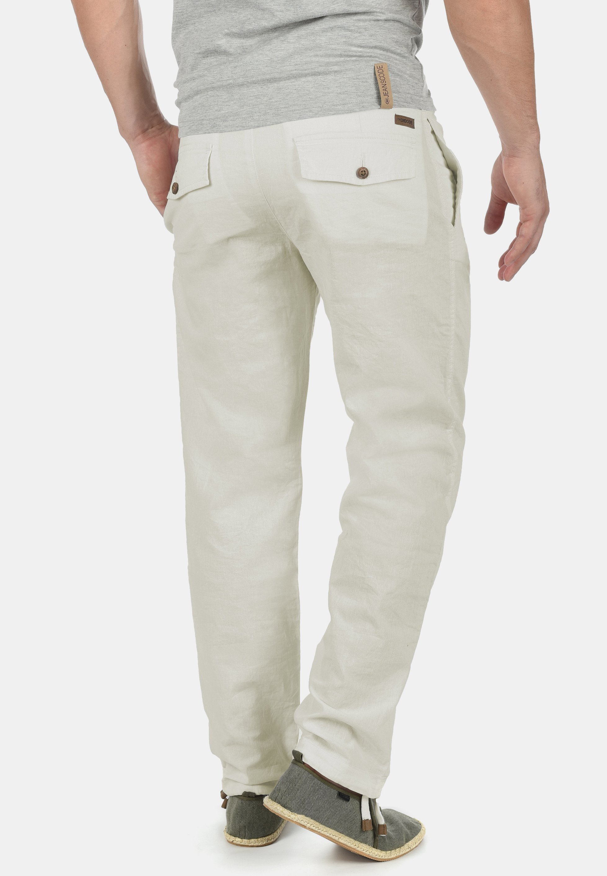 INDICODE JEANS IDIVES LINEN MIX - Pantalon - blanc cassé