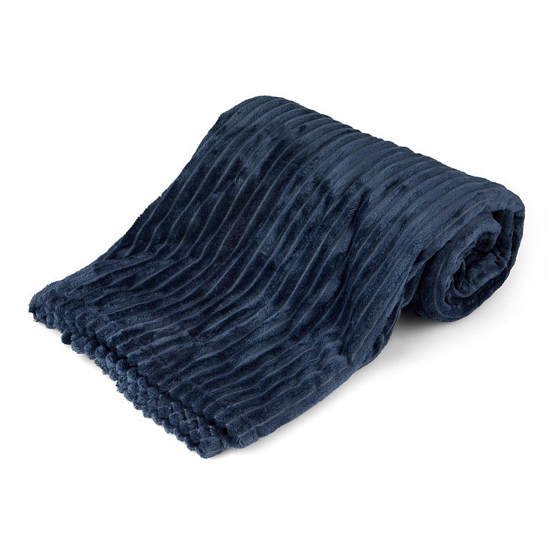 Hemmatta 150 x 200 cm flanellfleece marinblå