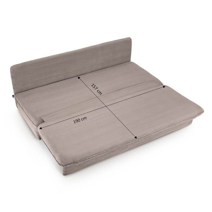 Sofá convertible de 3 plazas NOMA en pana color topo.