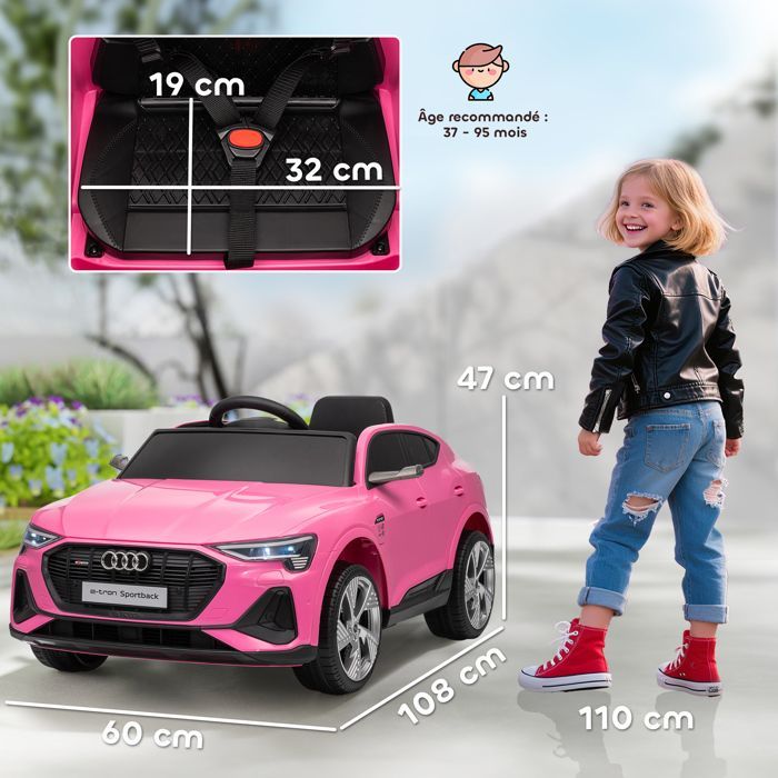 HOMCOM - Children's Electric Car - PP - 108x60x47cm - Pink