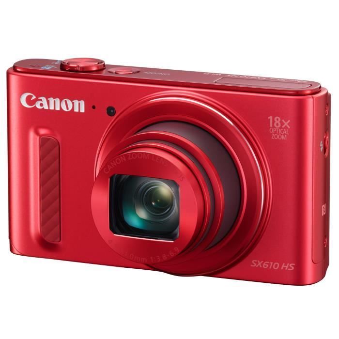 Câmera digital compacta CANON POWERSHOT SX610 HS vermelha - 20 MP CMOS
