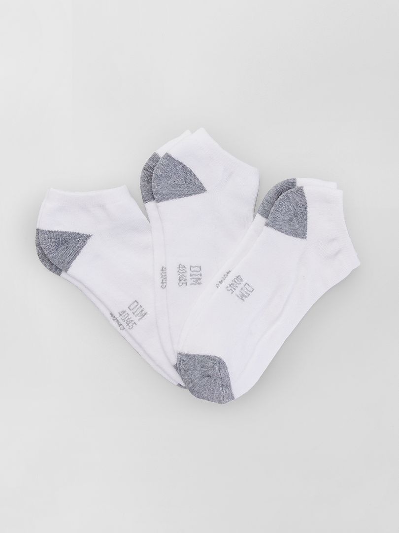 Conjunto de 3 pares de meias curtas 'DIM' - BRANCAS