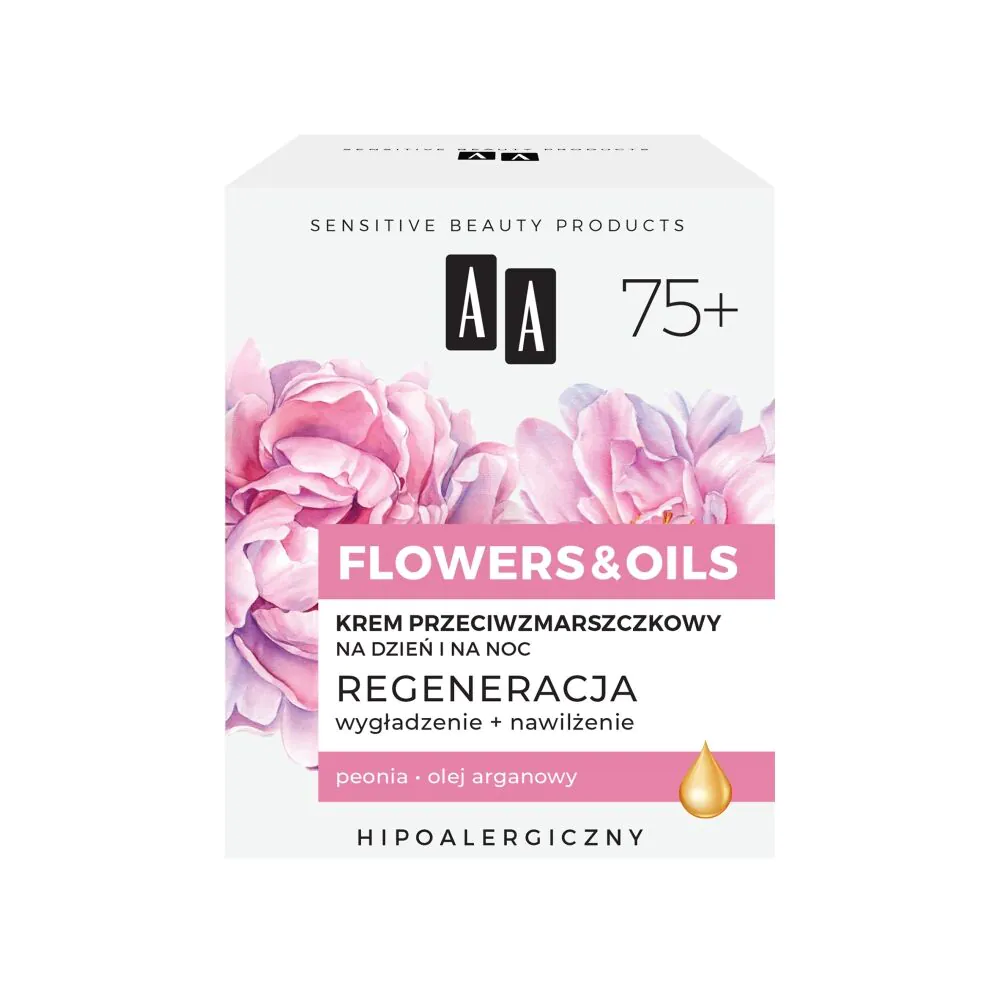AA Flowers&Oils 75+ Odbudowa Krem przeciwzmarszczkowy na dzień i noc