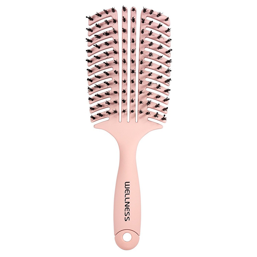Wellness Flach- und Paddelbürste Premium Haarbürste Rosa - 1 pezzo