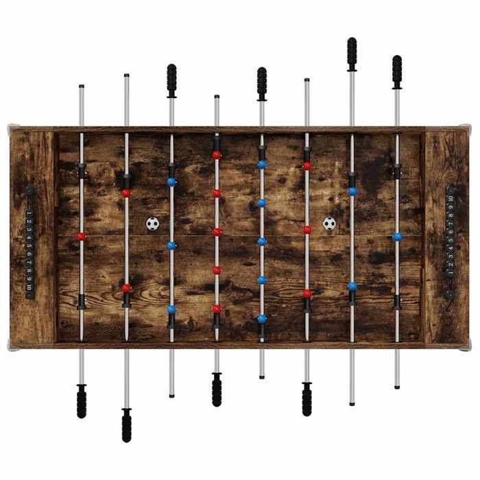 (EN OFERTA) Mesa de fútbol - Mesa de futbolín - Roble ahumado 125 x 60,5 x 80 cm @FR6219195