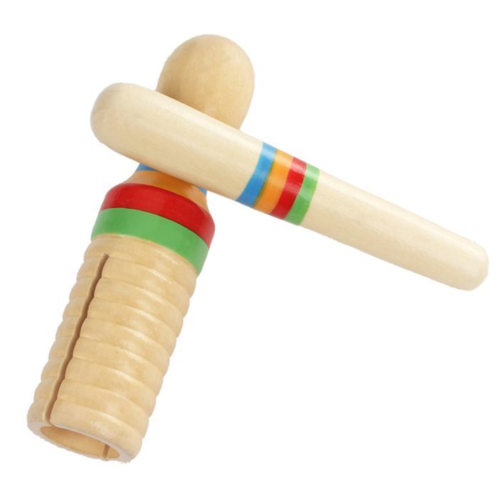 Instrument de musique - DILWE - Guiro Crow's Guiro - Bois massif - Jaune - Pour enfants de 3 à 6 ans