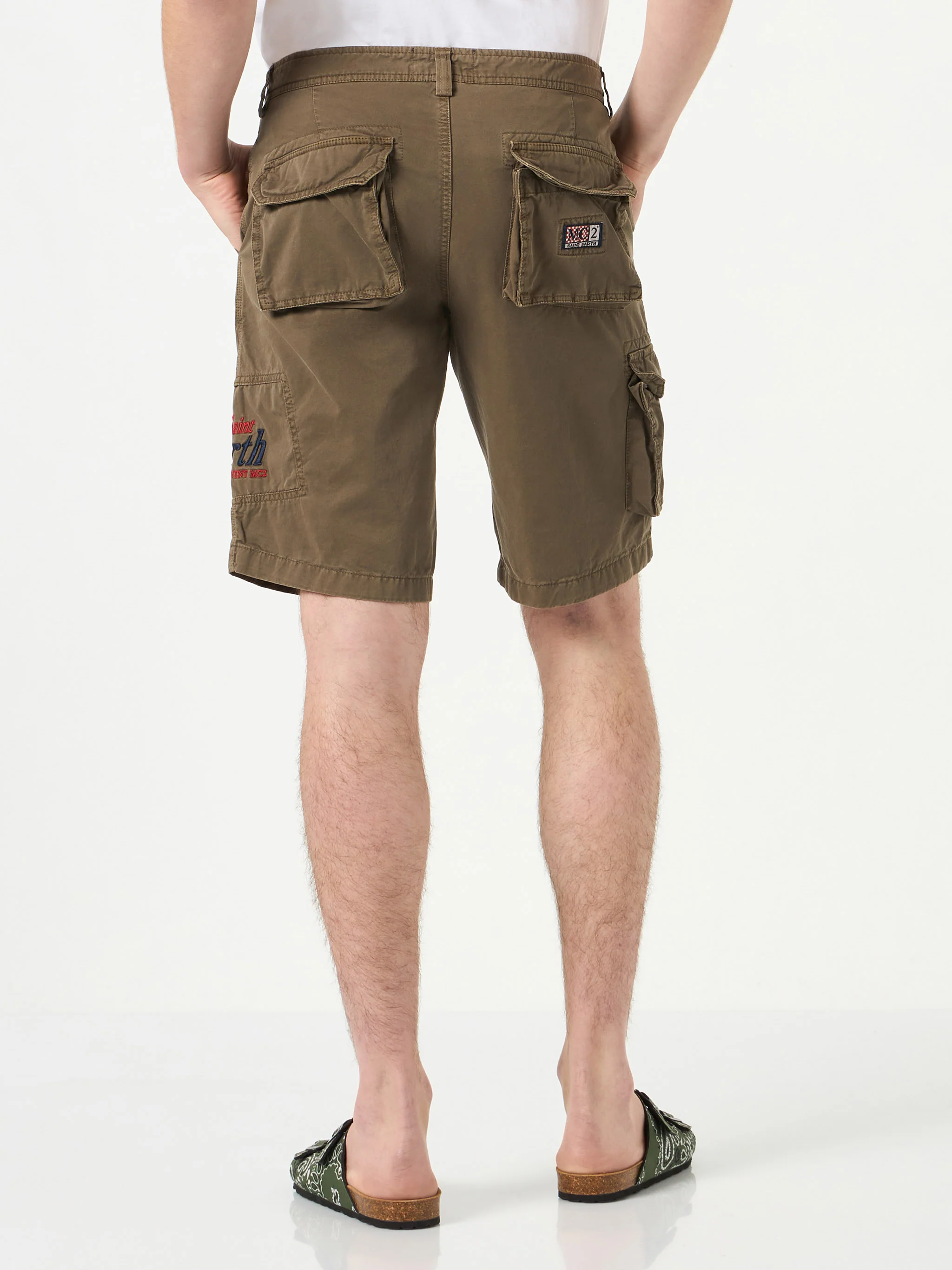 Bruine cargo-bermudashorts voor heren met zakken