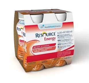 NESTLÉ' Resource Energy Bebida de albaricoque de alto contenido calórico y alto contenido proteico 4 x 200 ml