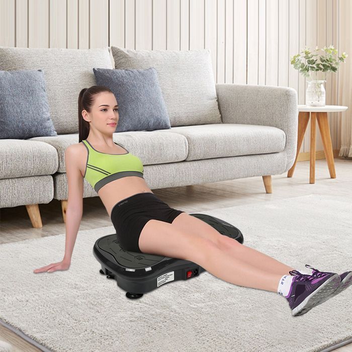 Pedana fitness vibrante oscillante - Schermo LCD - Telecomando - Altoparlanti Bluetooth - 53x35x12 cm - Nero