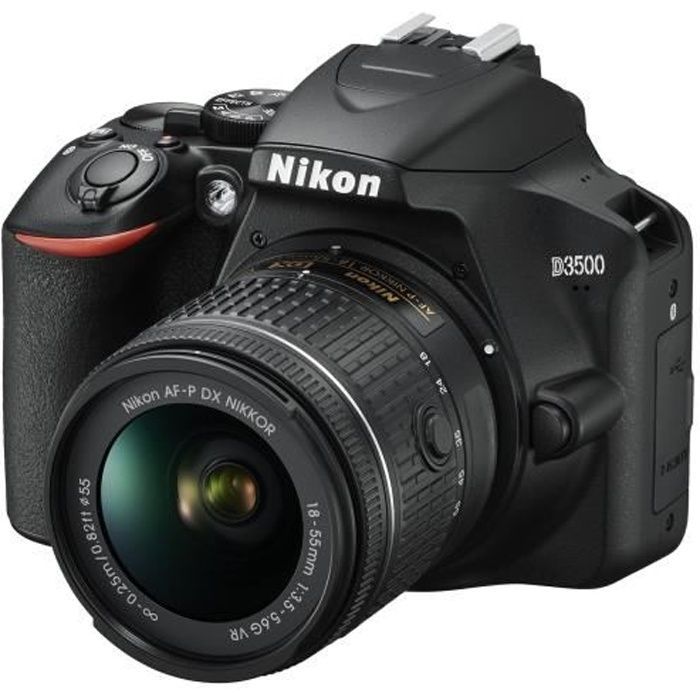 Fotocamera reflex Nikon D3500 AF-P DX 18-55VR + AF-P 70-300VR - Sensore CMOS DX da 24,2 MP - Full HD - SnapBridge - Nera