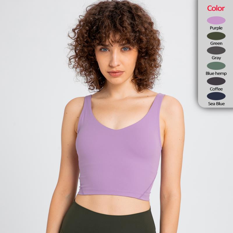Reggiseno sportivo da donna, top aderente da palestra, canotta da yoga antiurto con imbottitura sul seno, abbigliamento sportivo fitness morbido e resistente per allenamento ad alta resistenza.