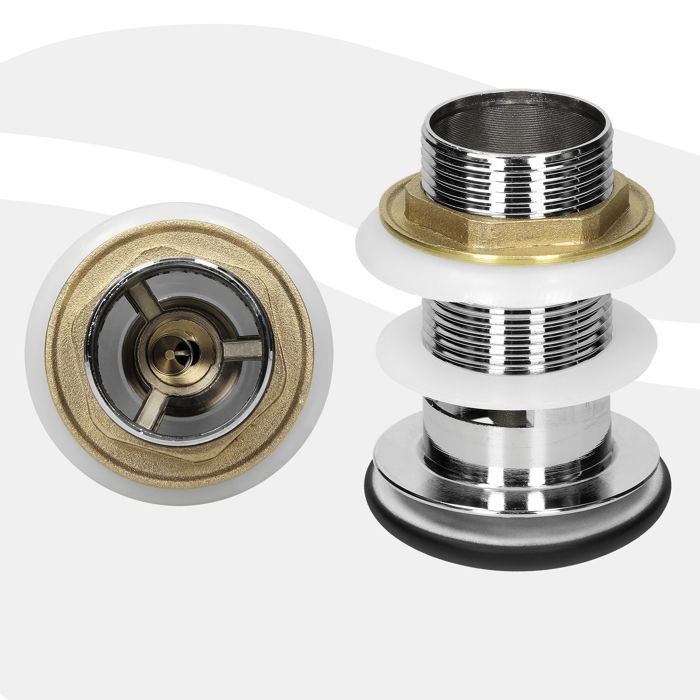ML-Design Set Universel de Vidange d'Évier et Cuvette avec Trop-Plein, Valve Bouchon de Vidange avec Joints, Pop Up en Acier Inoxy