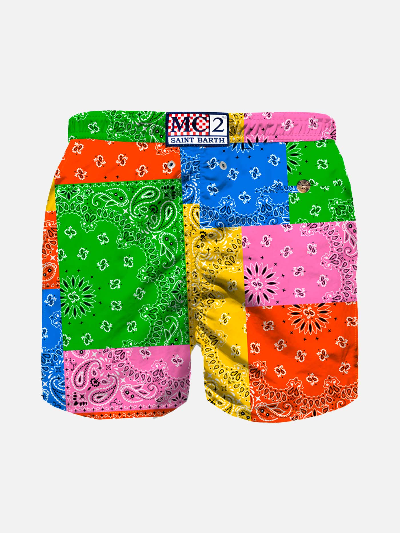 Costume da bagno da bambino con stampa bandana multicolore