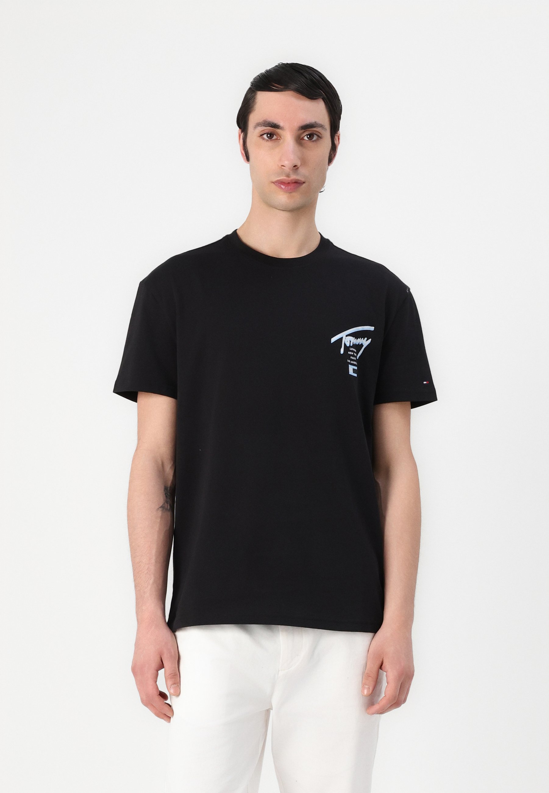 Tommy Jeans SIGNATURE CITY TEE UNISEX - Bedrucktes T-Shirt - Schwarz
