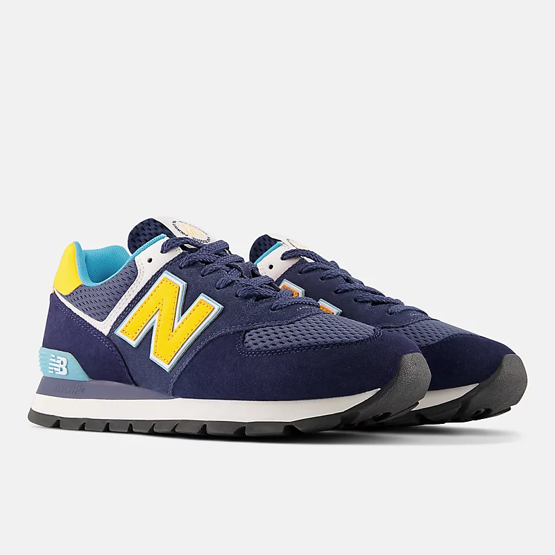 Herren-Schuhe 574 Rugged – Marineblau mit Gelb