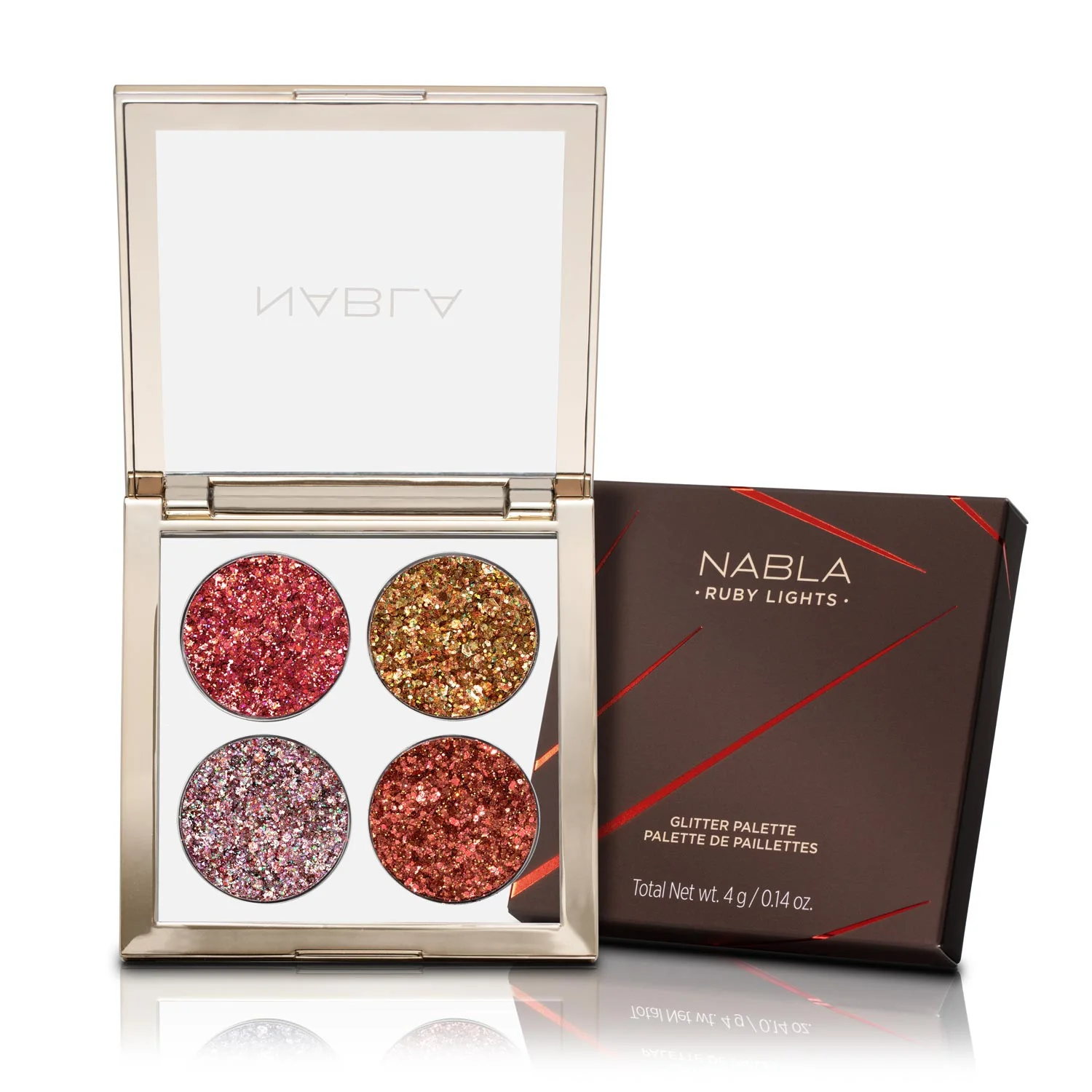 Viso Ruby Lights Glitter Palette - Palette viso, Palette occhi