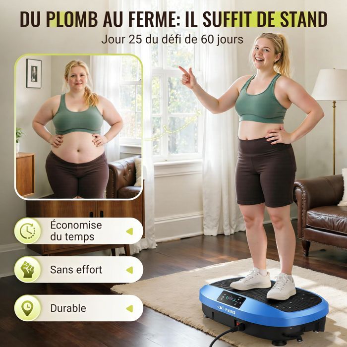 Plataforma vibratória FLYBIRD, dispositivo de exercício para fortalecimento da densidade óssea e drenagem linfática.