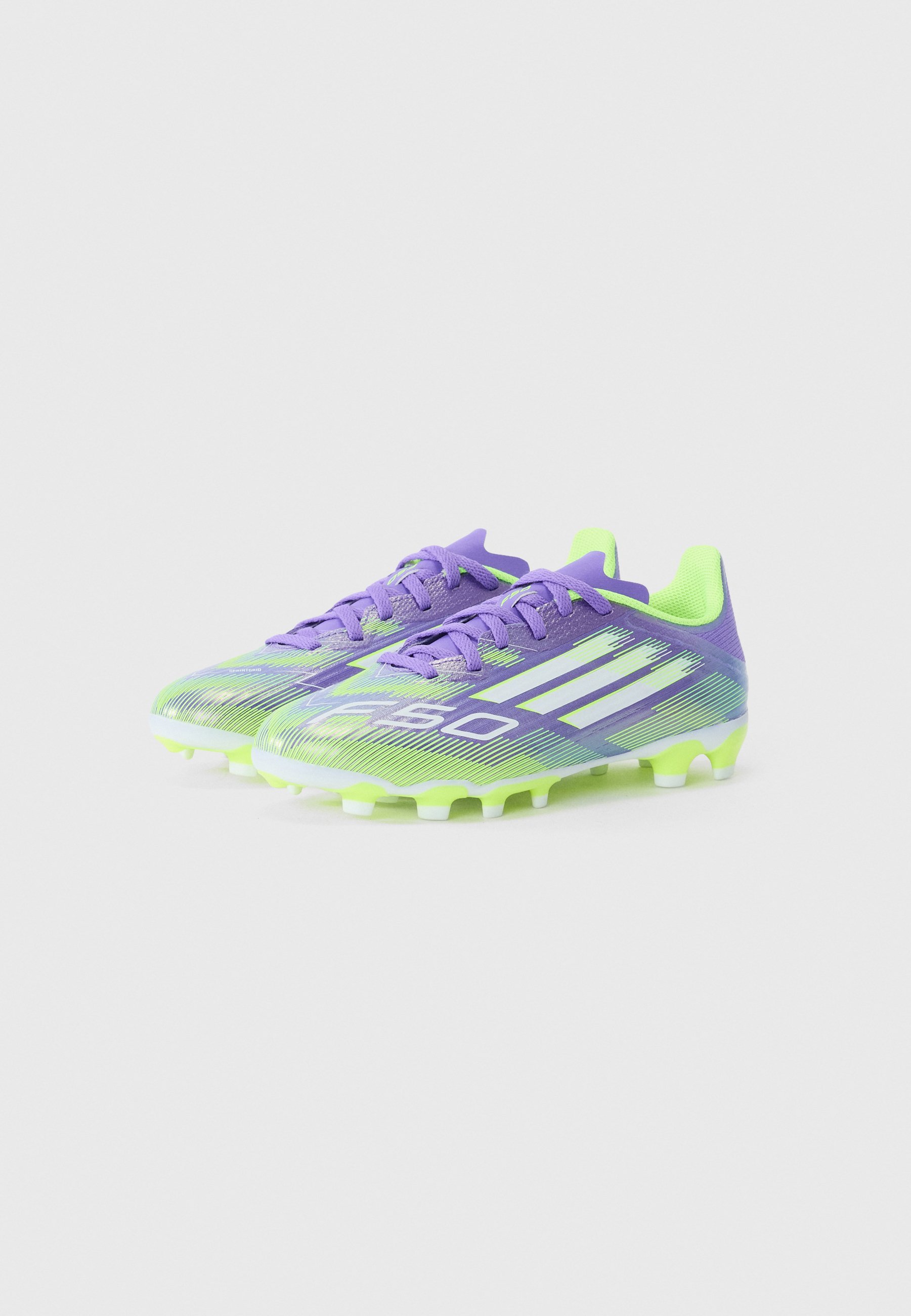 adidas Performance F50 LEAGUE UNISEX - Voetbalschoenen voor stevige ondergrond - paars/wit/helder citroengeel