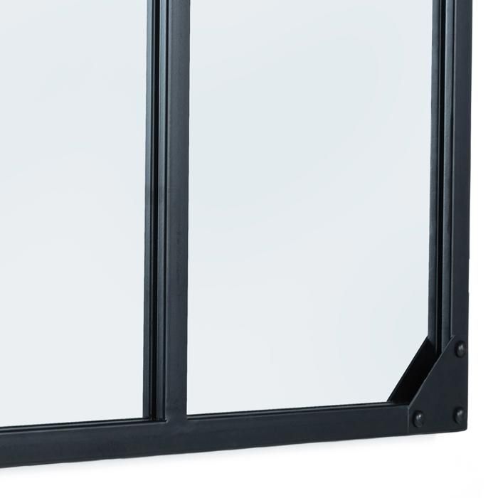 IDMARKET Miroir verrière 4 bandes design industriel 110x70 cm