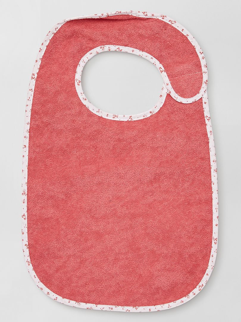 Set van 7 gevoerde badstof slabbetjes - ROZE