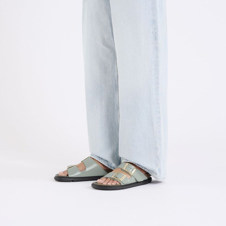 Arizona Droplet Buckle Pelle naturale vernice - High-Shine Pure Sage High-Shine Pure Sage