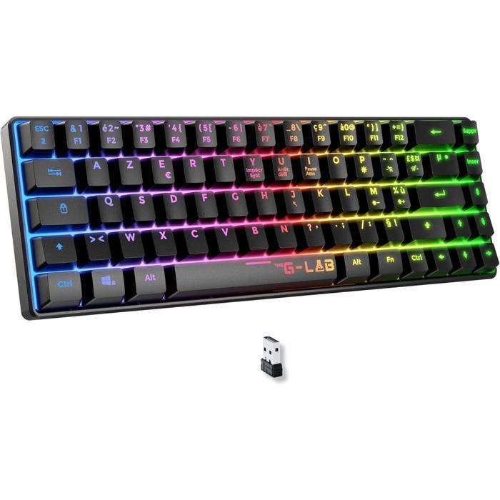 Tastiera da gioco wireless al 60% - ZGEER - Keyz Hydrogen Wl - Tripla modalità: 2,4 GHz, Bluetooth, USB - Digitazione silenziosa