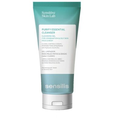 Sensilis Purify Essential Cleanser -puhdistusgeeli kasvoille ja vartalolle sekaiholle ja rasvoittuvalle iholle 200 ml