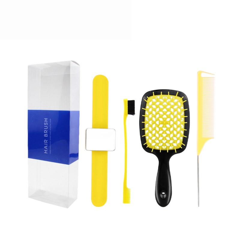 1 set composto da pettine da parrucchiere, pettine per massaggio del cuoio capelluto, braccialetto e spazzola per sopracciglia, strumento per lo styling in salone.