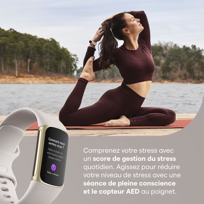 FITBIT Charge 5 - Activity Tracker - 6-Month Premium Subscription - White