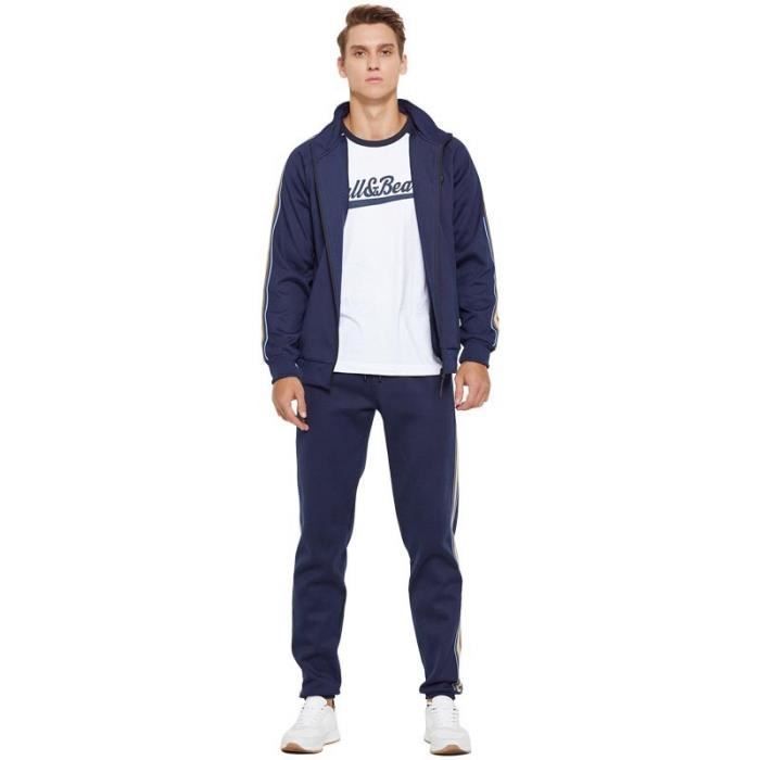Herren-Trainingsanzug – Kontrastfarbe – Marke – Modell – Lange Ärmel – Fitness – Multisport