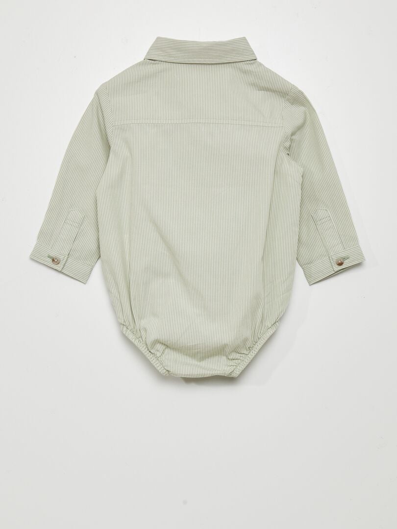 Body de camisa a rayas - VERDE