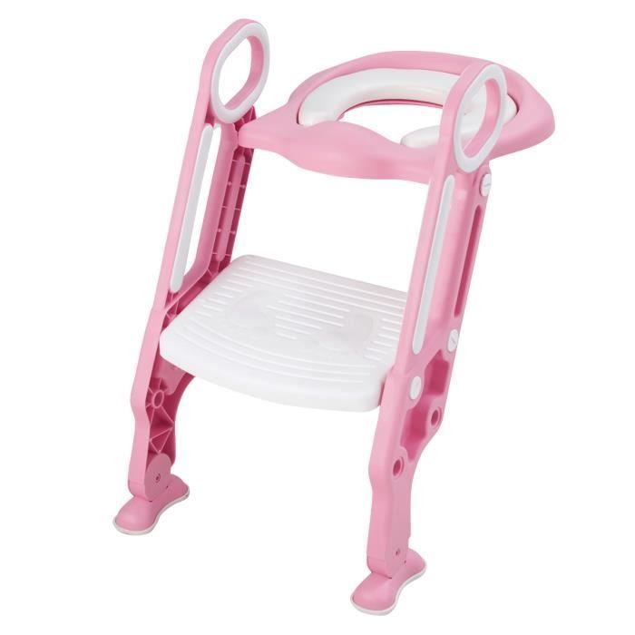 Asiento de inodoro infantil DREAMADE, reductor de inodoro plegable de PP y PVC con taburete ajustable.