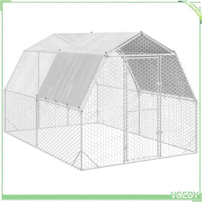 Galinheiro VGEBY com telhado, 2,5 x 4 x 2,25 m, aço galvanizado - 7894202968618