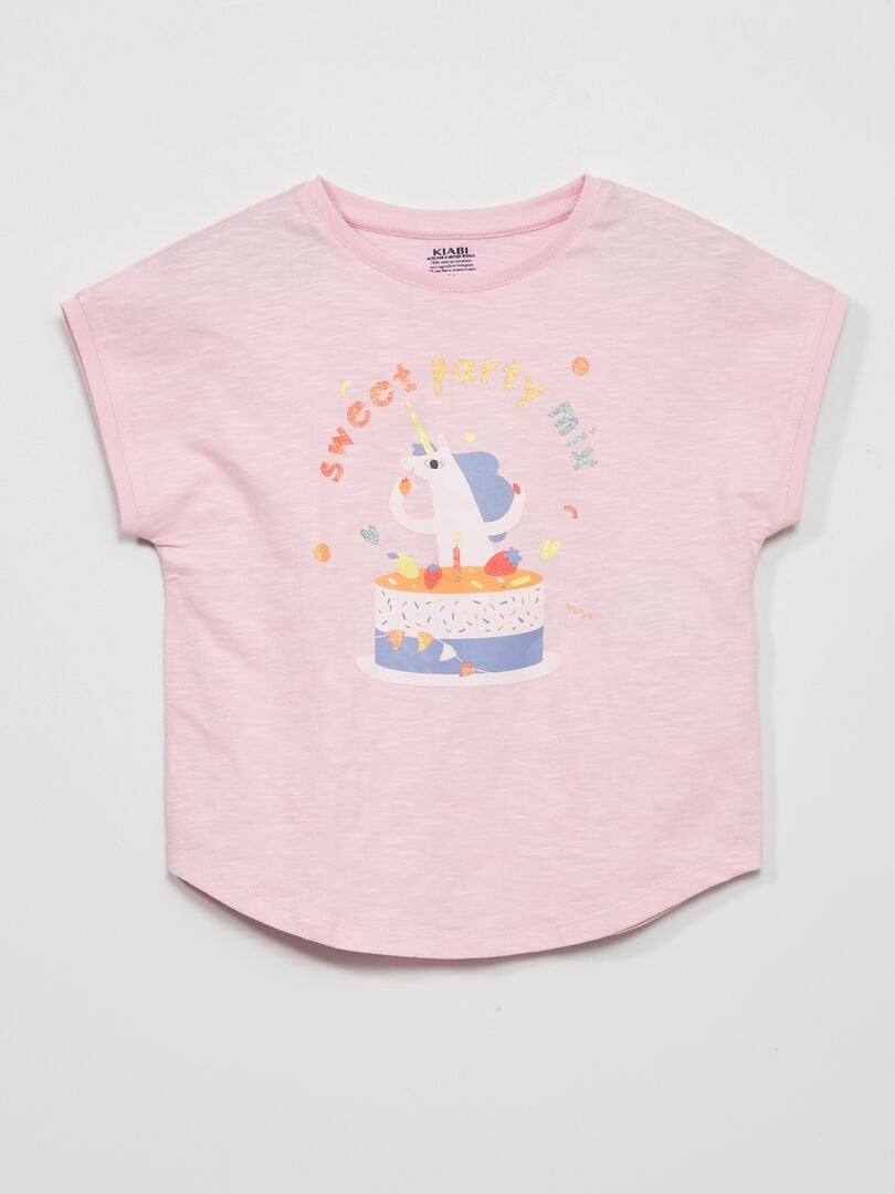 Tanktop met pailletten in de vorm van een hartje - ROZE