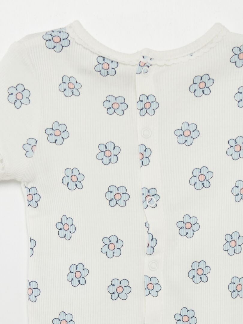 Geribbeld T-shirt - WIT