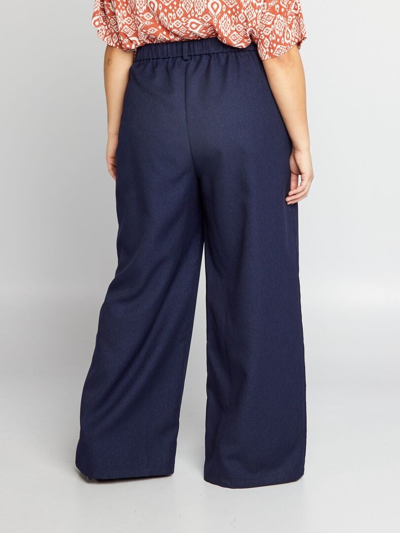 Calça reta de cintura alta - AZUL
