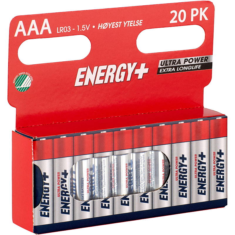 Energy-paristot AAA 20 kpl, erittäin tehokas, Energy